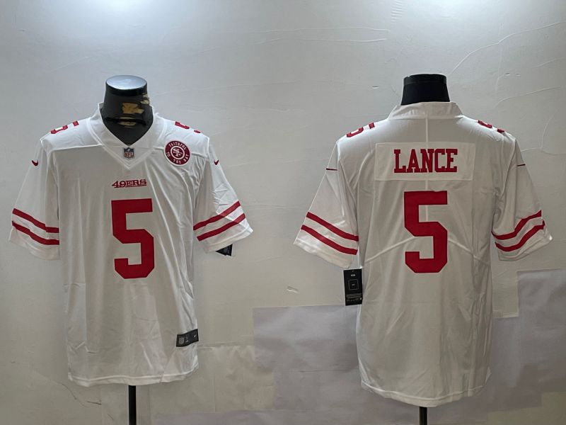 Men San Francisco 49ers #5 Lance White Second generation 2024 Nike Limited NFL Jersey style 9